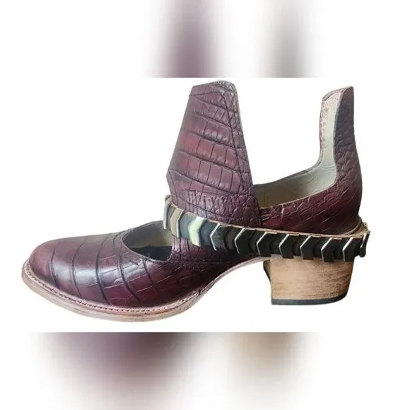 Freebird By Steven Blade Wine Croco - Size 7 - Picture 5 of 11